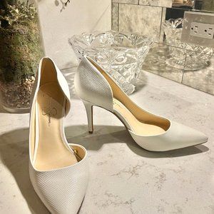 Jessica Simpson WHITE Classic Pointed Toe Pumps High Heel Shoes